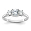 Sterling Silver Rhodium-plated Three CZ Ring