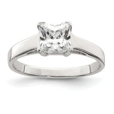 Sterling Silver Rhodium-plated CZ Ring