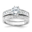 Sterling Silver Rhodium-plated CZ 2 Piece Wedding Ring Set