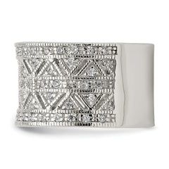 Sterling Silver Rhodium-plated Polished CZ Vintage Ring