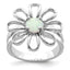 Lab-Created Opal Flower Ring in Sterling Silver, Size 6–7 - Sophia Jewelers