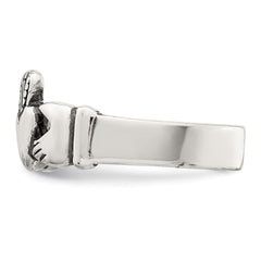 Sterling Silver Antiqued Claddagh Ring