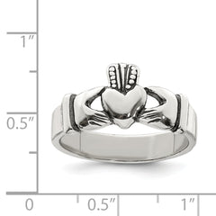 Sterling Silver Antiqued Claddagh Ring