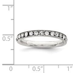 Sterling Silver Rhodium-plated Crystal Eternity Band