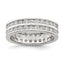 Double Row Cubic Zirconia Wedding Band in Sterling Silver, 7mm Adjustable, Size 6 - Sophia Jewelers