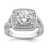 Sterling Silver Rhodium-plated Round 8.10mm CZ Ring