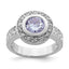 Halo Cubic Zirconia Ring in Sterling Silver, 3mm, Size 6–7 - Sophia Jewelers