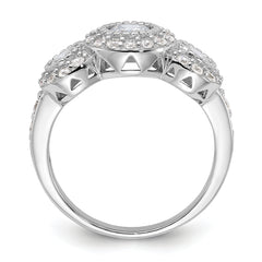 Sterling Silver CZ 3-stone Ring
