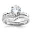 Curved Band Two-Piece Cubic Zirconia Set Engagement Ring in Sterling Silver, Size 6–8 - Sophia Jewelers