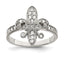 Sterling Silver Rhodium-plated CZ Fleur-de-lis Ring - Sophia Jewelers
