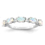 Sterling Silver Rhodium-Plated Lab Created Opal and Cubic Zirconi Ring