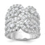 Floral Cubic Zirconia Ring in Sterling Silver, Size 7 - Sophia Jewelers