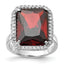 Clear Cubic Zirconia Rectangle Halo Ring in Sterling Silver, Size 9 - Sophia Jewelers