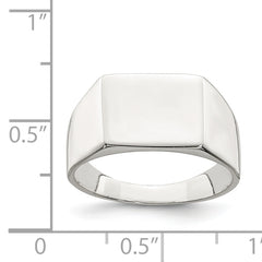 Sterling Silver 9x11mm Solid Back Signet Ring