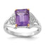 14K Accent Amethyst & Diamond Ring in Sterling Silver (0.03 ct. tw.), Size 6–8 - Sophia Jewelers