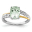 Gemstones Green Quartz and Diamond Ring in Sterling Silver (0.01 ct. tw.), Size 6–8 - Sophia Jewelers