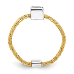 Sterling Silver w/ Gold-tone Vermeil Wire Wrapped CZ Ring