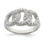 Three Interlocking Cubic Zirconia Circles Ring in Sterling Silver, Size 7 - Sophia Jewelers