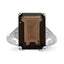 Smoky Quartz & Diamond Ring in Sterling Silver, 14x10mm (0.01 ct. tw.) - Sophia Jewelers