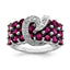 Sterling Silver Rhodium-Plated Rhodium-platedodolite Garnet & Diamond Ring