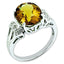 Oval Whiskey Quartz & Diamond Ring in Sterling Silver (0.03 ct. tw.), Size 7 - Sophia Jewelers