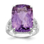 Amethyst & Diamond Ring in Sterling Silver (0.02 ct. tw.), Size 7 - Sophia Jewelers