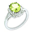 Halo Diamond & Lemon Quartz Ring in Sterling Silver (0.09 ct. tw.) - Sophia Jewelers