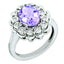 Diamond & Checker-Cut Pink Quartz Ring in Sterling Silver (0.06 ct. tw.) - Sophia Jewelers