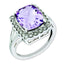Diamond & Checker-Cut Pink Quartz Ring in Sterling Silver (0.14 ct. tw.) - Sophia Jewelers