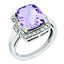 Diamond & Checker-Cut Pink Quartz Ring in Sterling Silver (0.15 ct. tw.), Size 8 - Sophia Jewelers