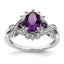 Sterling Silver Rhodium-Plated Diamond & Amethyst Ring, Size 5–10 - Sophia Jewelers