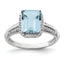 Sterling Silver Rhodium Diam. & Sky Blue Topaz Ring, Size 5–10 - Sophia Jewelers