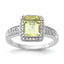 Diamond & Lemon Quartz Ring in Sterling Silver (0.19 ct. tw.), Size 7–8 - Sophia Jewelers