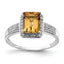 Diamond & Whiskey Quartz Ring in Sterling Silver (0.19 ct. tw.) - Sophia Jewelers