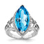 Sterling Silver Rhodium Blue Topaz & Diam. Ring