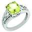 Diamond & Lemon Quartz Ring in Sterling Silver (0.12 ct. tw.), Size 7 - Sophia Jewelers