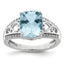 Sterling Silver Rhodium Diam. & Sky Blue Topaz Ring