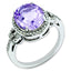 Oval Diamond Pink Quartz Ring in Sterling Silver (0.23 ct. tw.), Size 7 - Sophia Jewelers