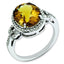 Oval Diamond Whiskey Quartz Ring in Sterling Silver (0.23 ct. tw.), Size 7 - Sophia Jewelers