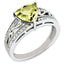 Sterling Silver Rhodium-plated Diamond & Lemon Quartz Ring
