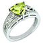 Diamond & Lemon Quartz Ring in Sterling Silver (0.18 ct. tw.), Size 7 - Sophia Jewelers