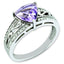 Diamond & Pink Quartz Ring in Sterling Silver (0.18 ct. tw.), Size 7 - Sophia Jewelers