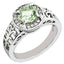 Diamond & Green Quartz Ring in Sterling Silver (0.13 ct. tw.), Size 7 - Sophia Jewelers