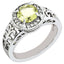 Sterling Silver Rhodium-plated Diamond & Lemon Quartz Ring