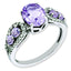 Oval Diamond & Pink Quartz Ring in Sterling Silver (0.21 ct. tw.), Size 7 - Sophia Jewelers