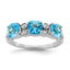 Sterling Silver Rhodium Blue Topaz & Diam. Ring