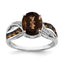 Diamond & Smoky Quartz Ring in Sterling Silver (0.02 ct. tw.) - Sophia Jewelers