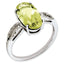 Oval Diamond Quartz Ring in Sterling Silver, 13x7mm (0.1 ct. tw.), Size 7 - Sophia Jewelers