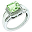 Square Diamond & Green Quartz Ring in Sterling Silver (0.22 ct. tw.), Size 7–10 - Sophia Jewelers