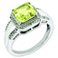 Square Diamond & Lemon Quartz Ring in Sterling Silver (0.22 ct. tw.), Size 7 - Sophia Jewelers